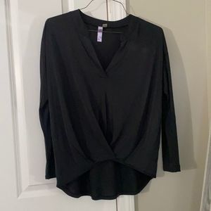 Alya Dark Grey High Low Long Sleeve Top